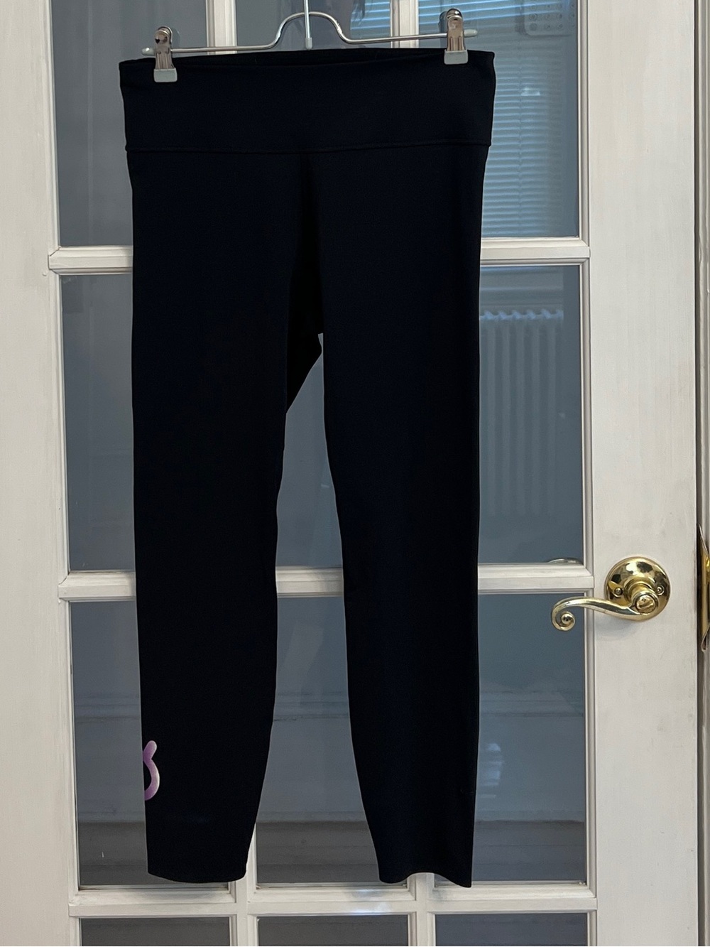 NIKE One Luxe Dri-FIT Women's Black Peloton Logo Mid-Rise 7/8 Leggings Size L